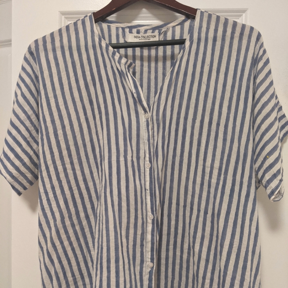 Emerson Fry India Button Down- blue stripe